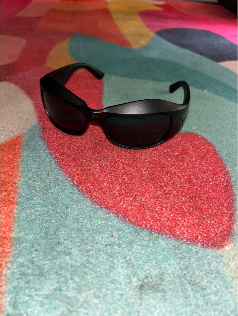 Black Women's Sunglasses with Wraparound Frame